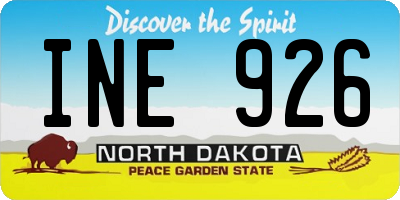 ND license plate INE926