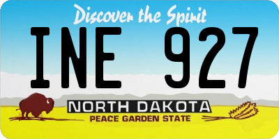 ND license plate INE927
