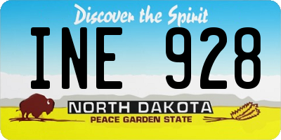ND license plate INE928