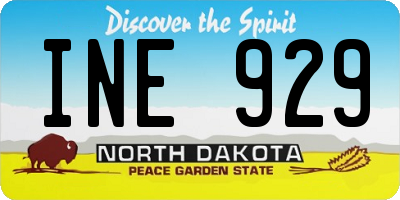 ND license plate INE929