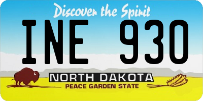 ND license plate INE930