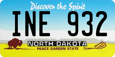 ND license plate INE932