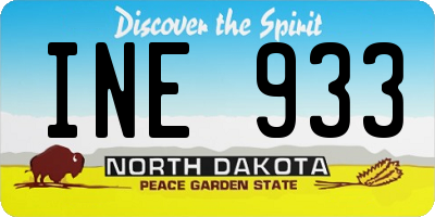ND license plate INE933