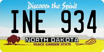 ND license plate INE934
