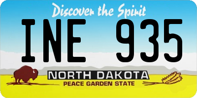 ND license plate INE935