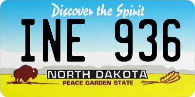 ND license plate INE936