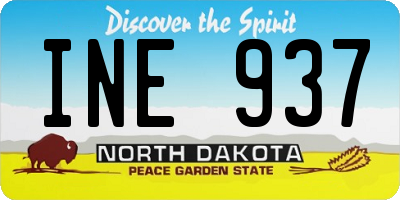 ND license plate INE937