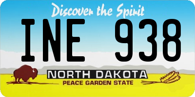 ND license plate INE938