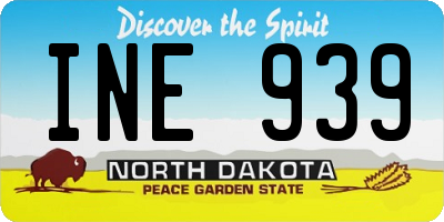 ND license plate INE939
