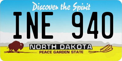 ND license plate INE940