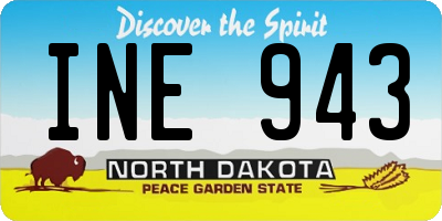 ND license plate INE943