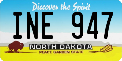 ND license plate INE947