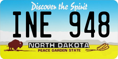 ND license plate INE948