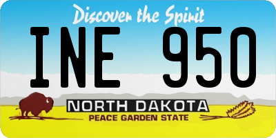 ND license plate INE950