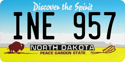 ND license plate INE957