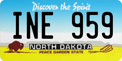 ND license plate INE959