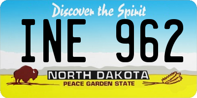 ND license plate INE962