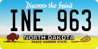 ND license plate INE963