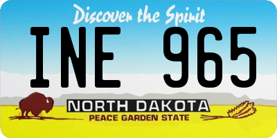 ND license plate INE965