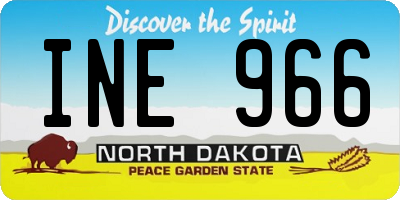ND license plate INE966