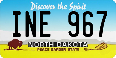 ND license plate INE967