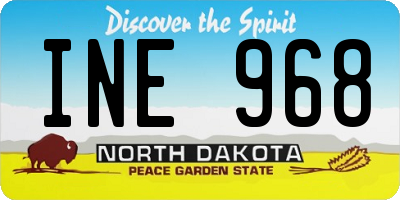 ND license plate INE968