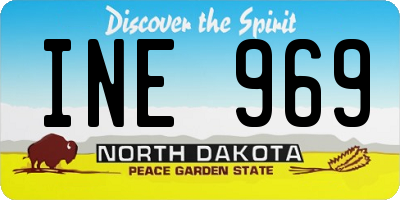 ND license plate INE969