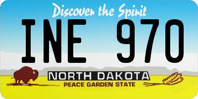 ND license plate INE970