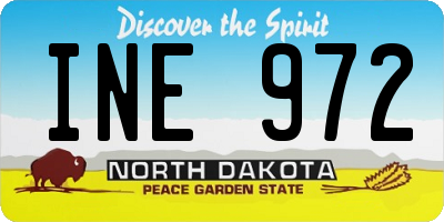 ND license plate INE972