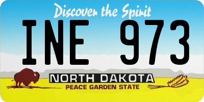 ND license plate INE973