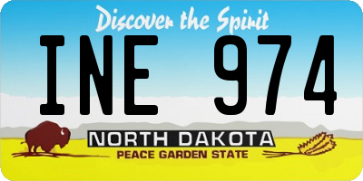 ND license plate INE974