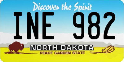 ND license plate INE982