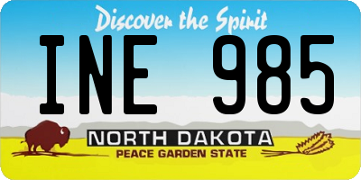 ND license plate INE985