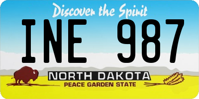 ND license plate INE987