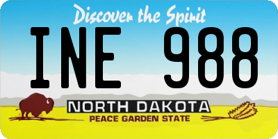 ND license plate INE988