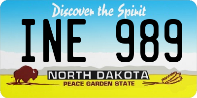 ND license plate INE989