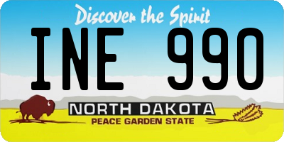 ND license plate INE990