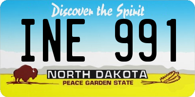 ND license plate INE991