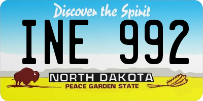 ND license plate INE992