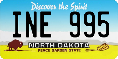 ND license plate INE995