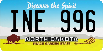 ND license plate INE996