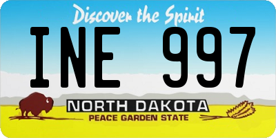 ND license plate INE997
