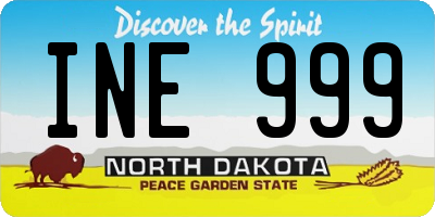 ND license plate INE999