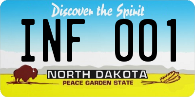 ND license plate INF001