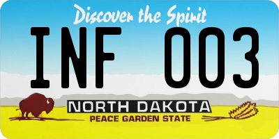 ND license plate INF003