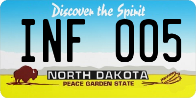 ND license plate INF005