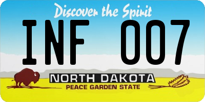 ND license plate INF007