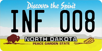 ND license plate INF008