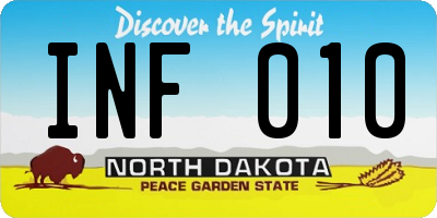 ND license plate INF010