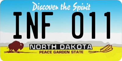 ND license plate INF011